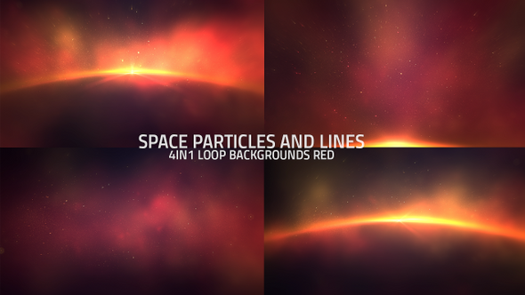 Space Particles And Lines Loop 4in1 Backgrounds Red