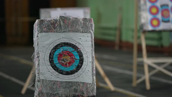 Archery Stands with Printed Aim Marks View