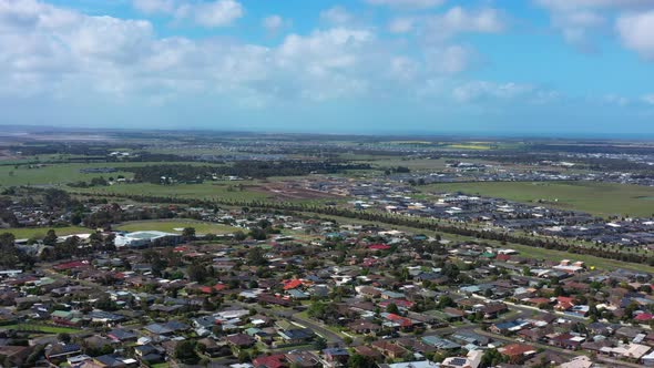 AERIAL Over Grovedale and Armstrong Creek Geelong Australia alt