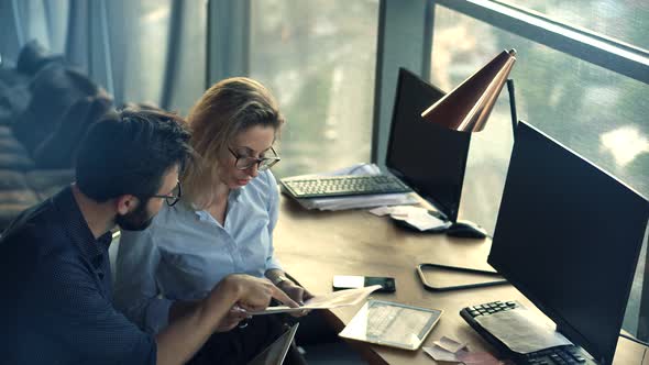 Attorney In Advocacy Company Analyzing Corporate Deal. Notary On Workplace Approving Contract. alt