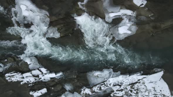Carpathian Waterfall Probiy, Yaremche, Ukraine alt