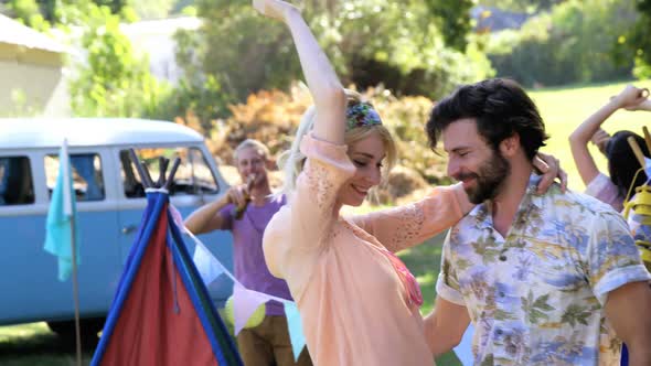 Hipster couple dancing alt