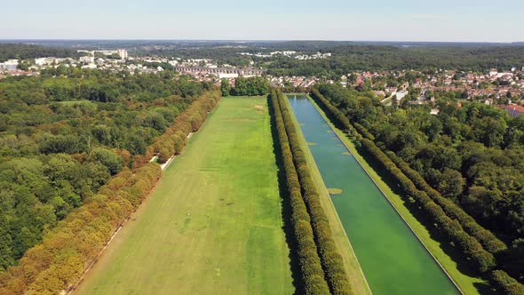 Aerial View of La Butte Montceau, France alt