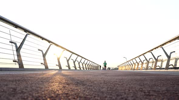 Free Running Guy Jogging Outdoor in Morning Freedom alt