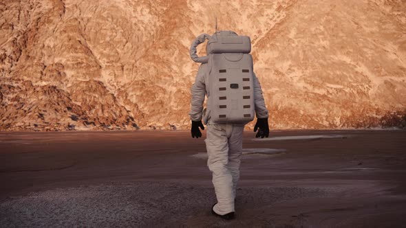 Astronaut Walking Towards the Hill alt