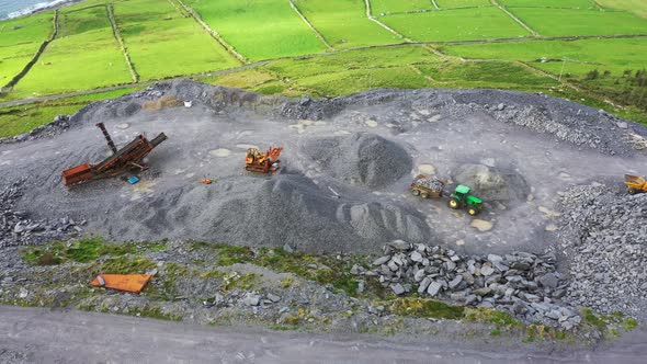 Aerial Shot of Slate Quarry, Valentia Island, Ireland