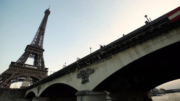 Eiffel Tower with bridge