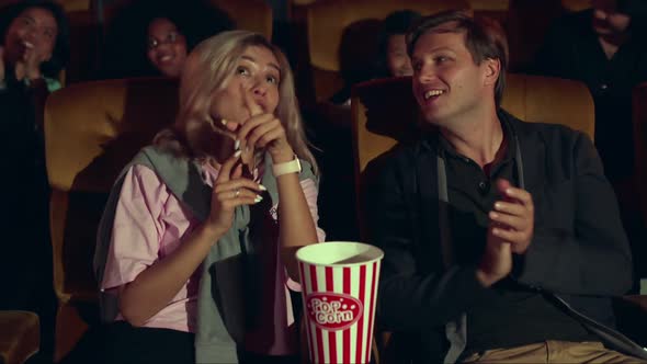 Audience Applauding and Enjoy at the End of Movie alt