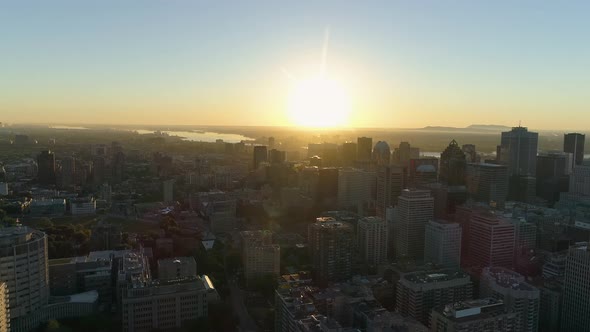 Aerial of Montreal, in the morning alt