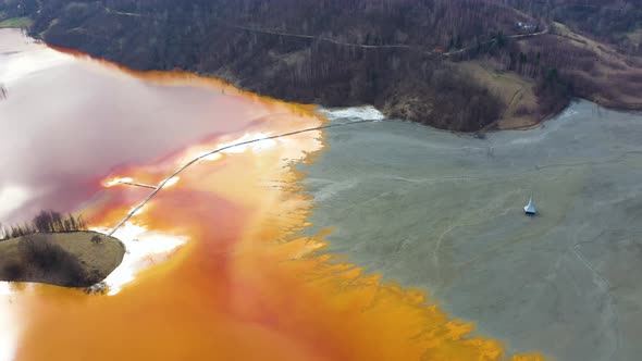 Contaminated lake of Geamana, Romania