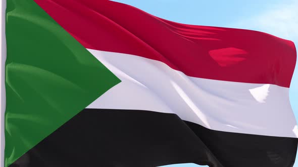 Sudan Flag Looping Background