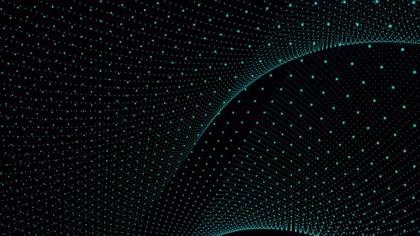 cyan color particle wave background animation. Vd 1055