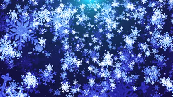 Christmas Snowflakes Fall On The Stage Background