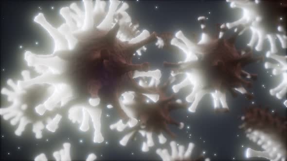 Bacteria Virus or Germs Microorganism Cells Under Microscope with Depth alt