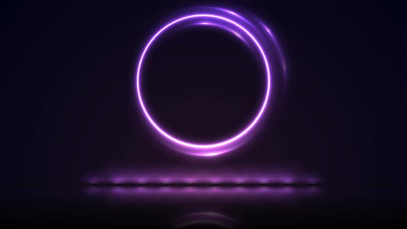 Glowing Violet Round Neon Sign