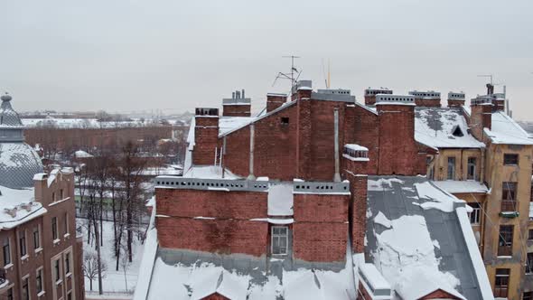 View of the Roofs of the Winter City