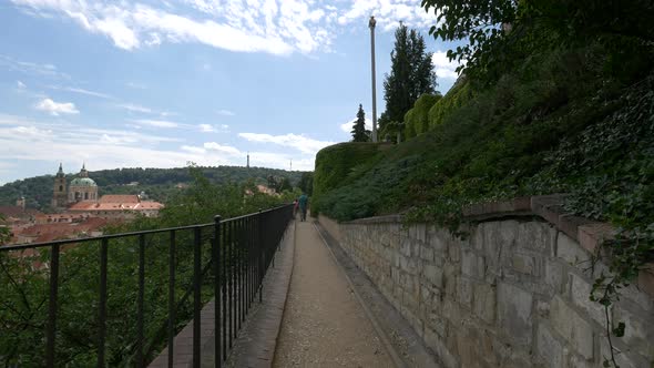 Alley with railing, Stock Footage | VideoHive