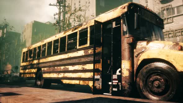 Abandoned Rusty School Bus