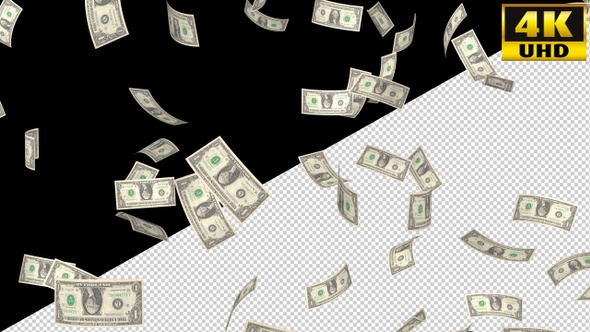 Falling Money Dollars On Alpha Channel Loops V1 alt