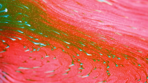 Fantastic Motion of Coral Color Surface of Psychedelic Soap Bubble alt