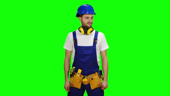 Brigadier Looks Around Looking for Those Guilty of Marrying, Green Screen alt