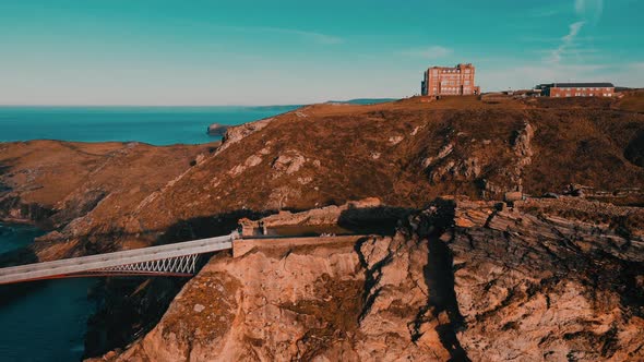 A view of the stunning bridge and picturesque scenery Aerial view