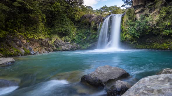 Timelapse of Tawhai Falls (Gollum's Pool) at Tongariro National Park alt