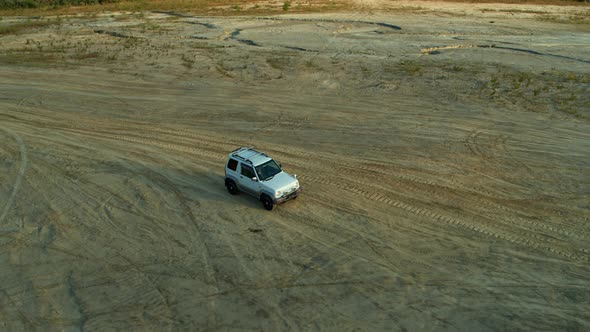Aerial View of Traveling By Car