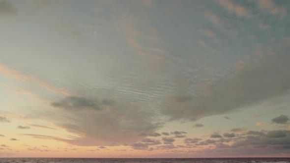 Epic clouds at sunset over sea