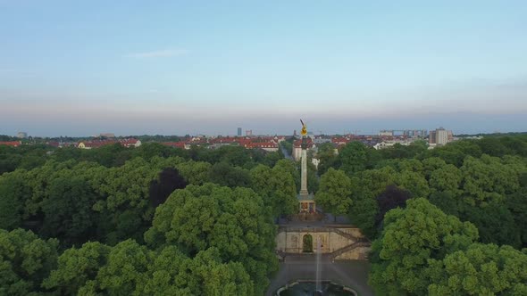 Aerial of the Angel of Peace