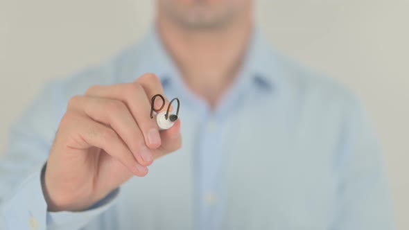 Payment Due, Man Writing on Transparent Glass Screen alt