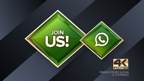 Whatsapp Join Us! Rotating Sign 4K Looping Design Element