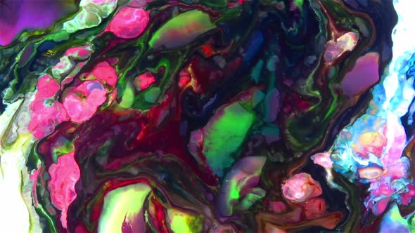 Colorful Liquid Ink Colors Blending Burst Swirl Fluid 59