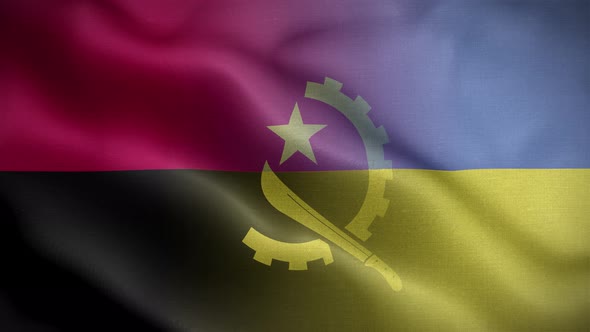 Ukraine Angola Flag Loop Background 4K