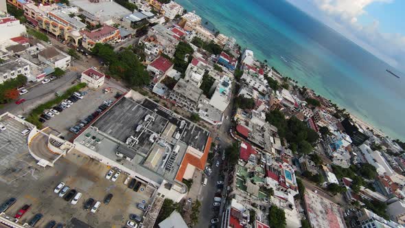 Aerial View of Playa Del Carmen Mexico alt