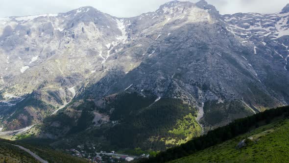 High and snowy peaks during spring