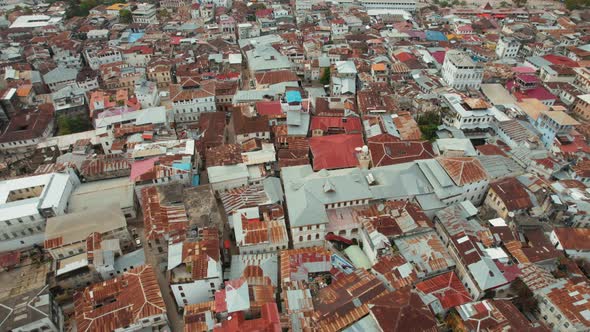 Aerial view of Zanzibar Island in Tanzania. alt