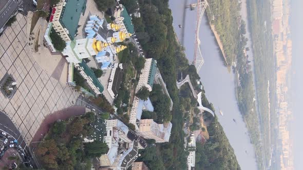 Vertical Video  Kyiv Ukraine Aerial View of the City alt