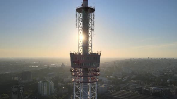 TV Tower in the Morning at Dawn in Kyiv, Ukraine alt
