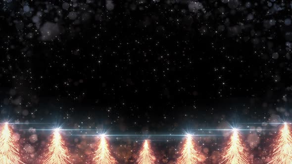 Animated Orange Christmas Fir Tree Star background seamless loop HD resolution.
