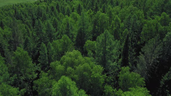 Aerial View of Mountain Village in Russia, Ural