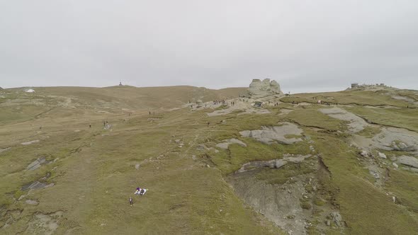 Aerial view of Bucegi Mountains alt