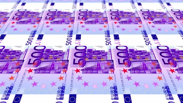 500 Euro Note Money Loop Background 4K 10