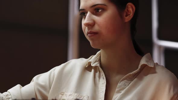 Female Artist Creative Process Art Studio alt