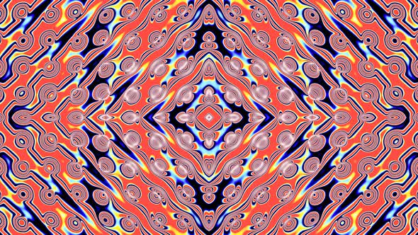 Kaleidoscope, mandala. 3d render music broadcast TV flashing, night club, music video vj pattern alt