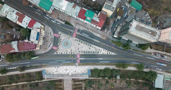 Aerial top View time lapse of busy freeway, rush hour heavy traffic jam highway. alt