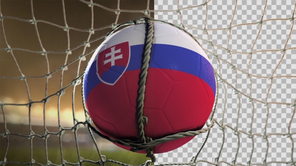 Soccer Ball Scoring Goal Night Frontal - Slovakia