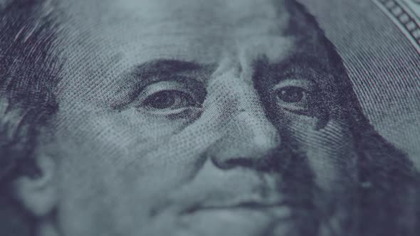 Extremely Detailed Engraving of Benjamin Franklin on the 100 Bill