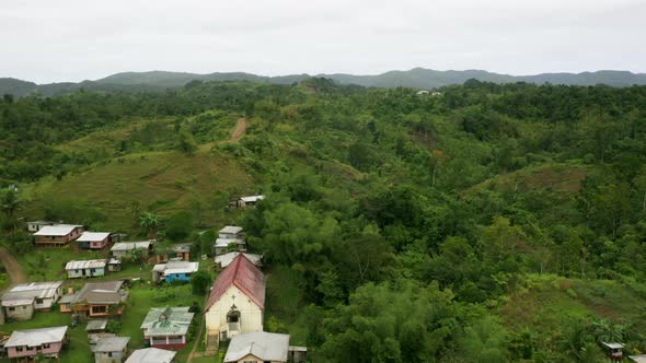 Village in Fiji. Drone footage of Suva, Fiji alt