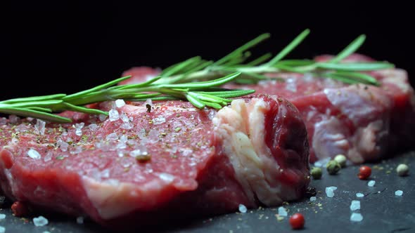 Rib Eye Steak on dark background